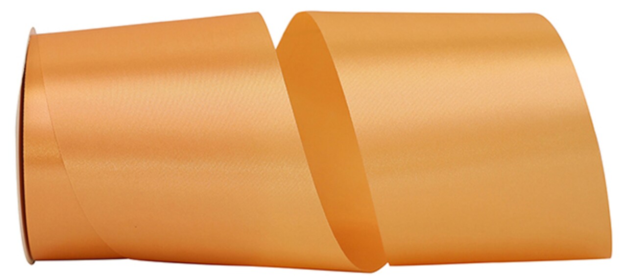 Florist Ribbons --- 4 inch x 50 yards --- Satin / Acetate Supreme Cooler Ribbon -- Peach Color